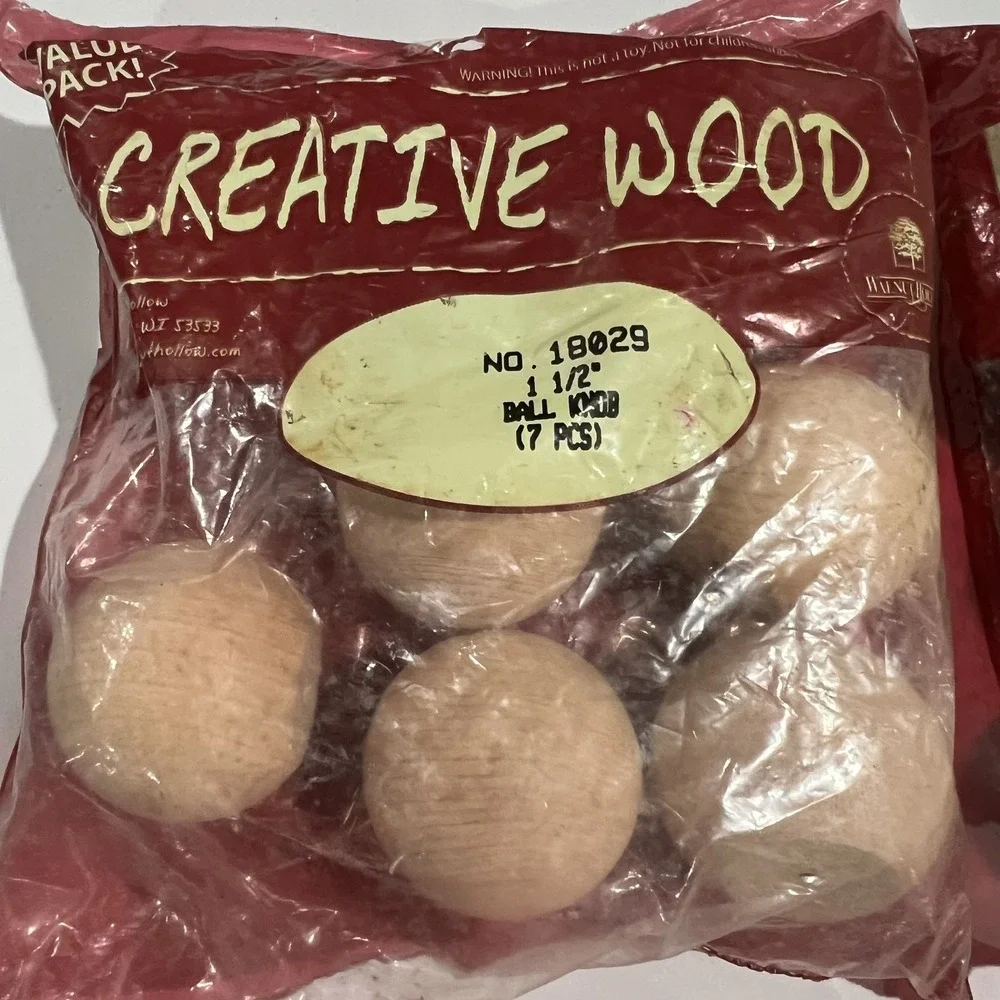 Walnut Hollow Creative Wood Craft Supplies Lot: Balls, Beads, Stars, Knobs - 4‎